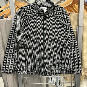 Talbots Chevron/Zig Zag print zip up jacket